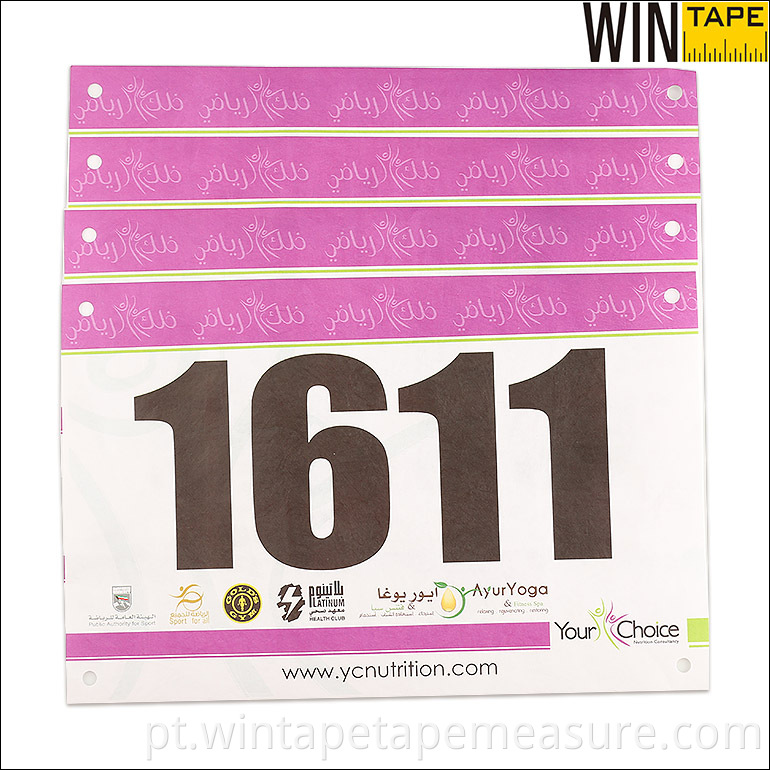 Números de babadores de papel impermeável para impressão personalizados para corridas de maratona